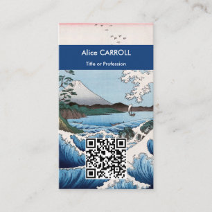 Hiroshige - Sea off Satta, Suruga - QR Code Business Card