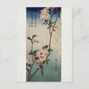 Hiroshige: Small Bird on a Branch of Kaidozakura Postcard