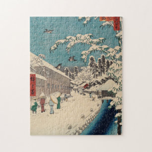 Hiroshige winter landscape japan country jigsaw puzzle