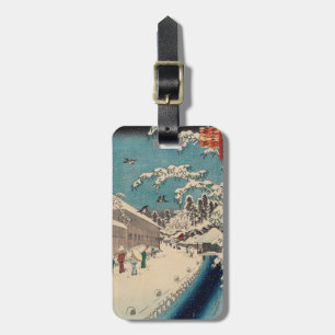 Hiroshige winter landscape japan country luggage tag