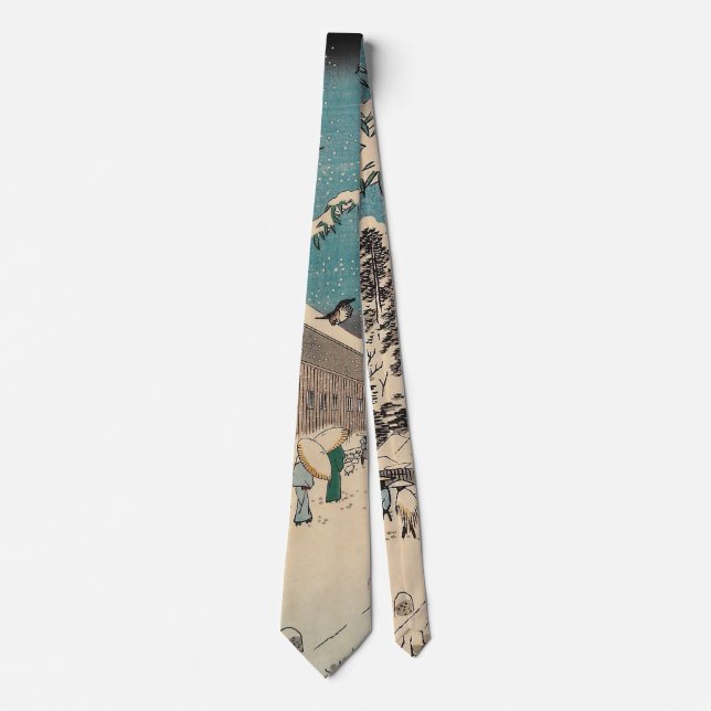 Hiroshige winter landscape japan country tie (Front)