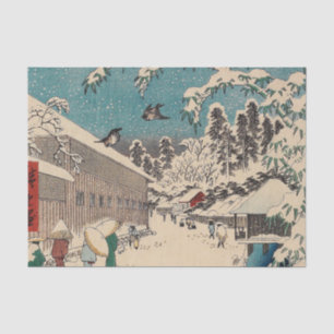 Hiroshige winter landscape japan country tissue paper