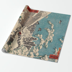 Hiroshige winter landscape japan country wrapping paper