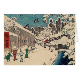 Hiroshige winter landscape japan ukiyo-e antique