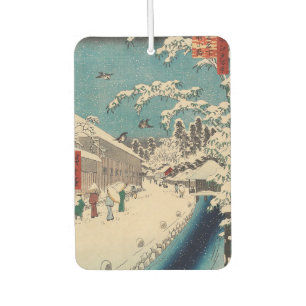 Hiroshige winter landscape japan ukiyo-e antique car air freshener