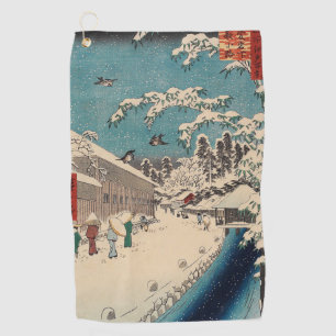 Hiroshige winter landscape japan ukiyo-e antique golf towel