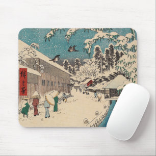Hiroshige winter landscape japan ukiyo-e antique mouse pad