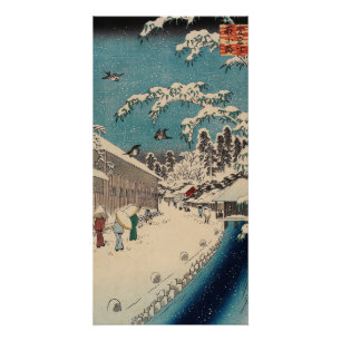 Hiroshige winter landscape japan ukiyo-e antique poster