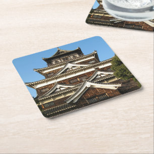 Hiroshima Castle 広島城, Hiroshima, Japan Square Paper Coaster