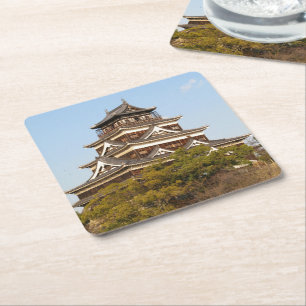 Hiroshima Castle 広島城, Hiroshima, Japan Square Paper Coaster
