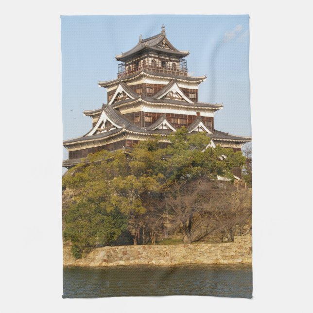 Hiroshima Castle 広島城, Hiroshima, Japan Tea Towel (Vertical)