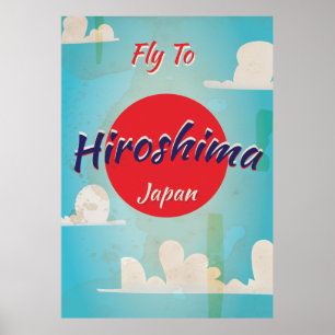 Hiroshima Japan Vintage Travel Poster