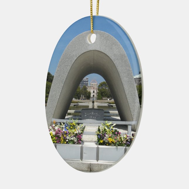 Hiroshima Memorial Cenotaph Ceramic Ornament (Left)
