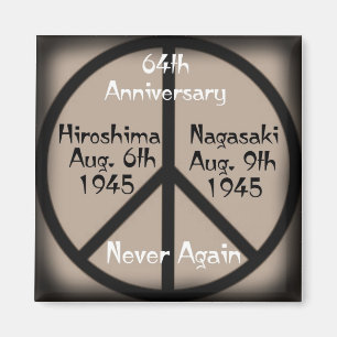 Hiroshima-Nagasaki Peace Sign Magnet