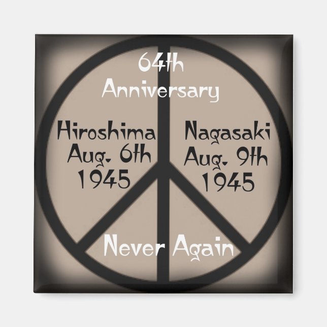 Hiroshima-Nagasaki Peace Sign Magnet (Front)