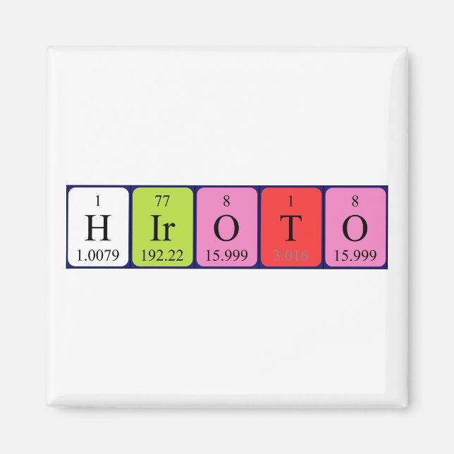 Hiroto periodic table name magnet (Front)