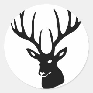 Hirsch Geweih Hirschgeweih Wild Elch Reh Stag Deer Classic Round Sticker
