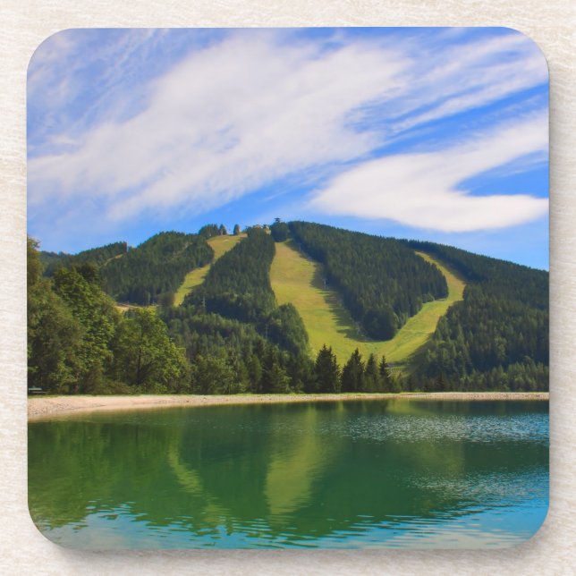 Hirschenkogel in Summer - Water Reflections Coaster (Front)