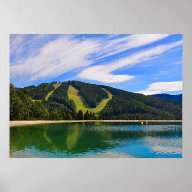 Hirschenkogel in Summer - Water Reflections Poster (Front)