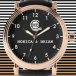 His and Her Couple names monogram initials Romanti Watch<br><div class="desc">His and Her Couple names monogram initials Romantic Gift Romantic Couple Gifts watches have a beautiful appearance, romantic representative, time is a symbol of witnessing love, is the perfect gift for Valentine's Day, Christmas, etc. Let this watches together with your sweet romantic time with your lover! 💖Couple Set Watches 💖Men's...</div>