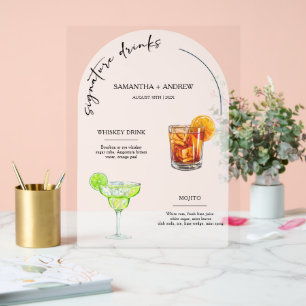 His and Her Drinks wedding sign