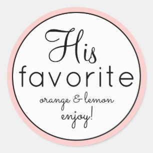 His and Her white favourite wedding favour Classic Round Sticker