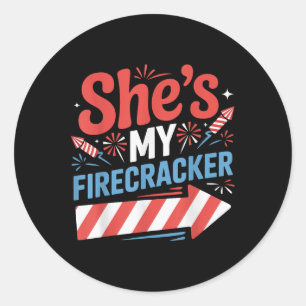 His And Hers 4th Of July Couples Shirts Shes My Fi Classic Round Sticker