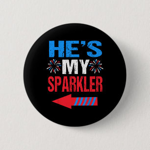 His And Hers 4th Of July Shirts Couples He's My Sp 6 Cm Round Badge