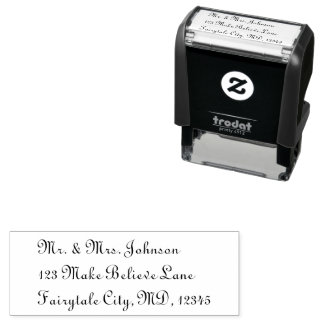 His and Hers Calligraphy Return Address Label Self-inking Stamp