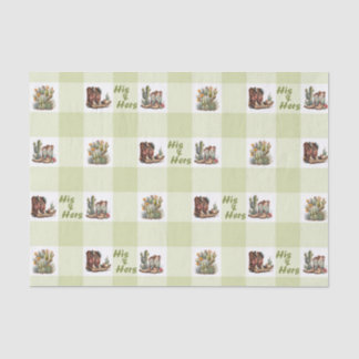 His and Hers Cowboy Cowgirl Boots Tissue Paper