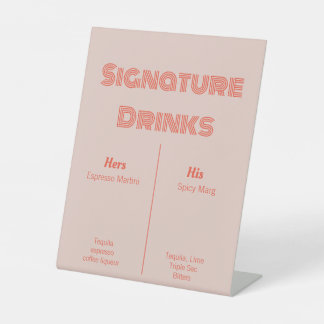 His and Hers Drinks Pedestal Sign