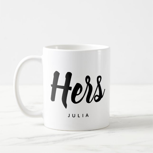 His and Hers (Hers) with Name | Personalised Mug (Left)