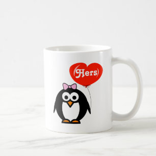 His and hers penguin mugs   matching set