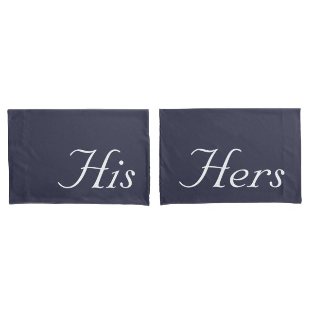 HIS AND HERS TYPOGRAPHY PAIR OF PILLOWCASES (Front-Set)