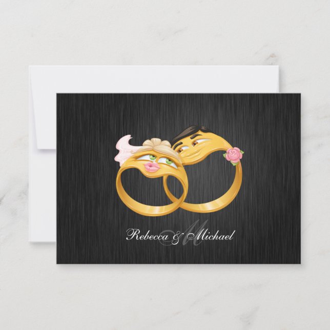 His and Hers Wedding Rings RSVP Cards (Front)
