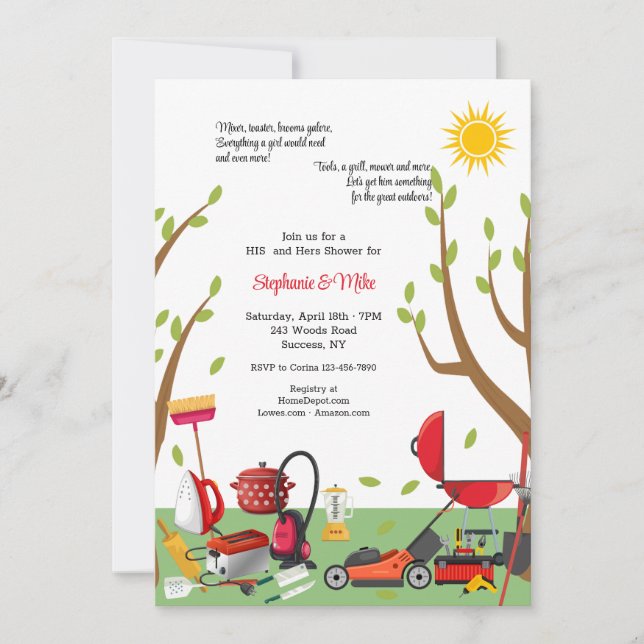 His and Hers Wedding Shower Invitation (Front)