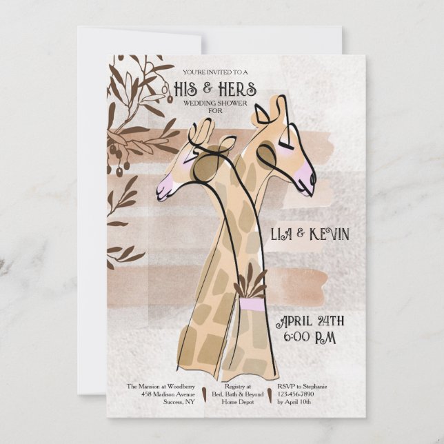 His and Hers Wedding Shower Invitations (Front)