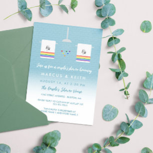 His and His Gay Couple's Shower Invitation