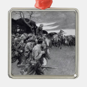 His army broke up weeping and sobbing' metal ornament