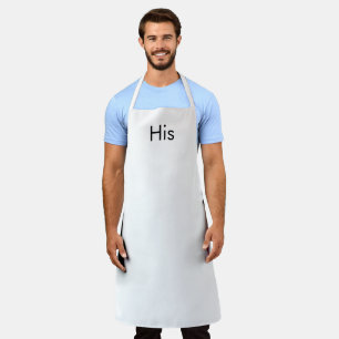 "His" black letters white Apron