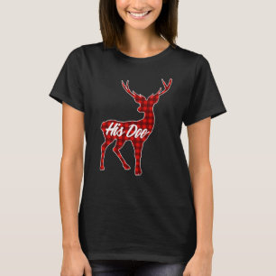 His Doe Couples Vintage Matching Christmas Pajamas T-Shirt