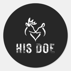 His Doe Matching Hunting Couples Valentines Day Fo Classic Round Sticker