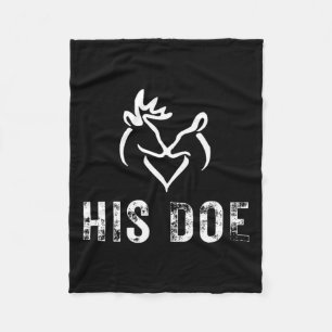 His Doe Matching Hunting Couples Valentines Day Fo Fleece Blanket