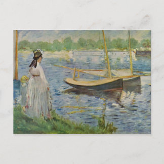His embankment at Argenteuil by Edouard Manet Postcard