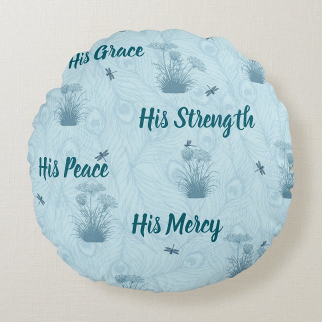 His Everything Queen Anne's Lace Round Cushion (Front)