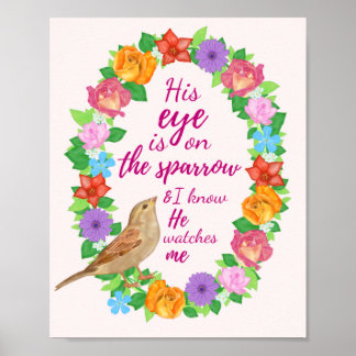 His Eye in on The Sparrow Wall Art