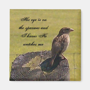 His eye is on the sparrow magnet