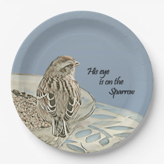 His Eye is on the Sparrow - Paper Plate