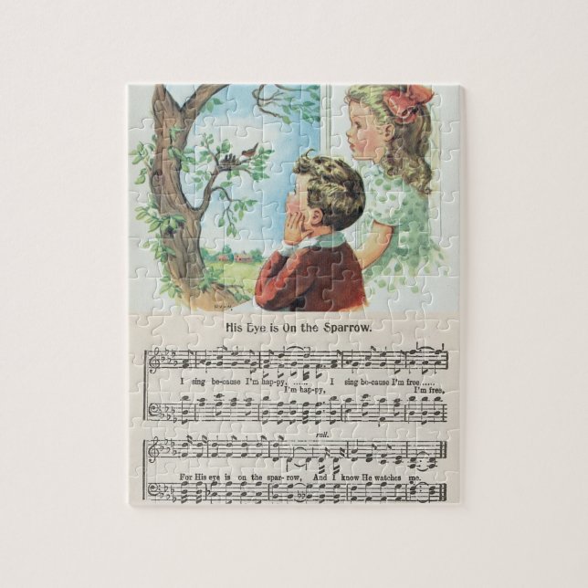 His Eye Is On The Sparrow Puzzle (Vertical)