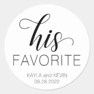His Favourite Wedding Favours Sticker